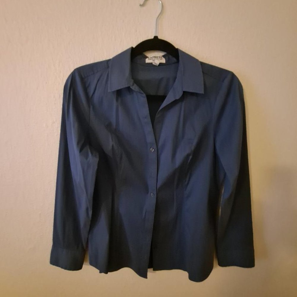 Express Long Sleeved Blue Blouse